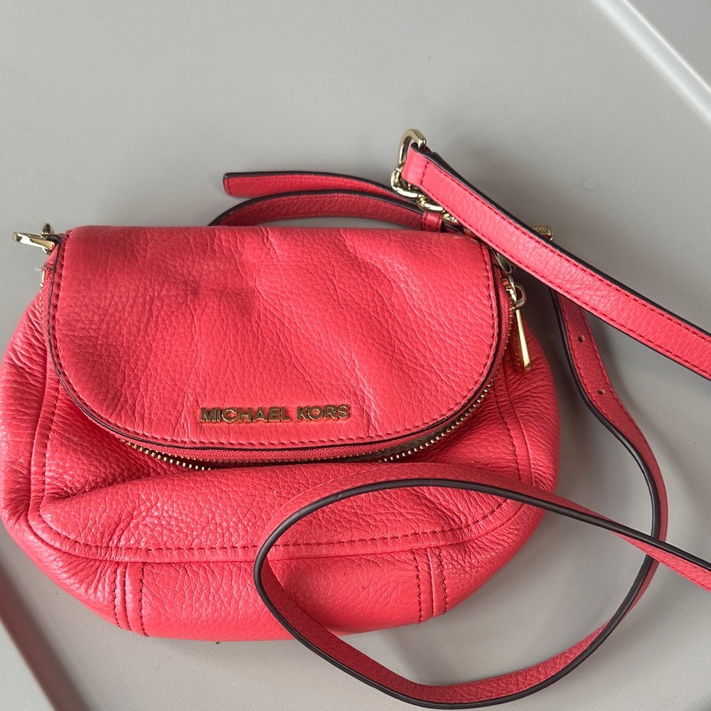 Michael Kors Coral Leather Crossbody Bag